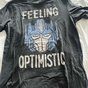 Black Graphic Tee with Optimistic Print